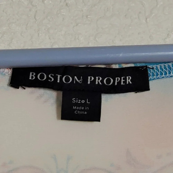 Boston Proper Floral Print Knot Front Maxi Dress Long full length Size Large - Picture 4 of 8